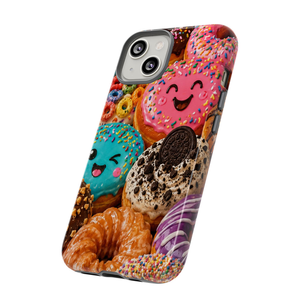 Donut Smile Tough Phone Case — Cute Colorful Desserts Protective Cover