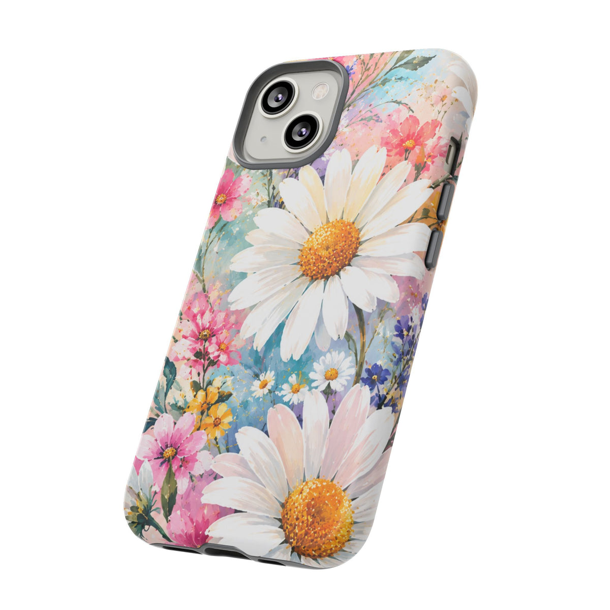 Floral Daisy Phone Case — Watercolor Daisies Protective Tough Case