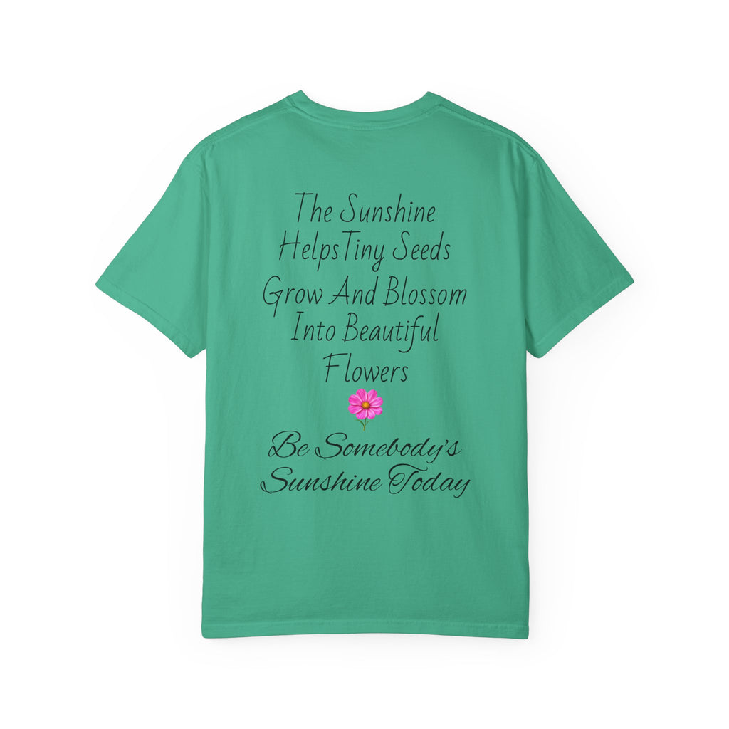 Pink Cosmos Flower T-shirt | Inspirational Back Quote