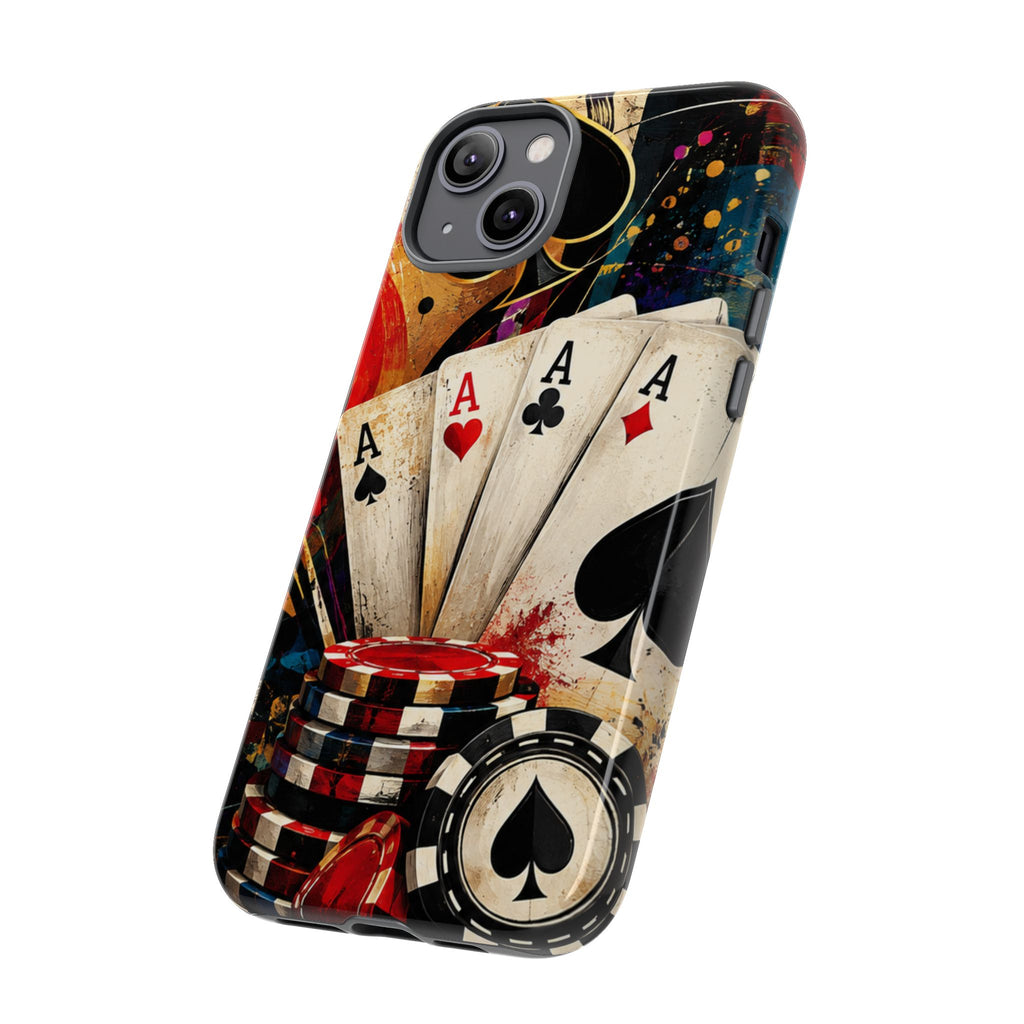 Casino Poker Ace Phone Case — Vintage Playing Cards & Chips Protective Cover