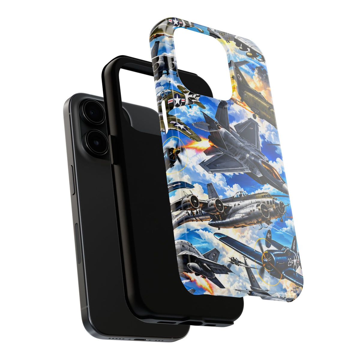 Military Aircraft Tough Phone Case – Vintage & Modern Jet Fighter Print