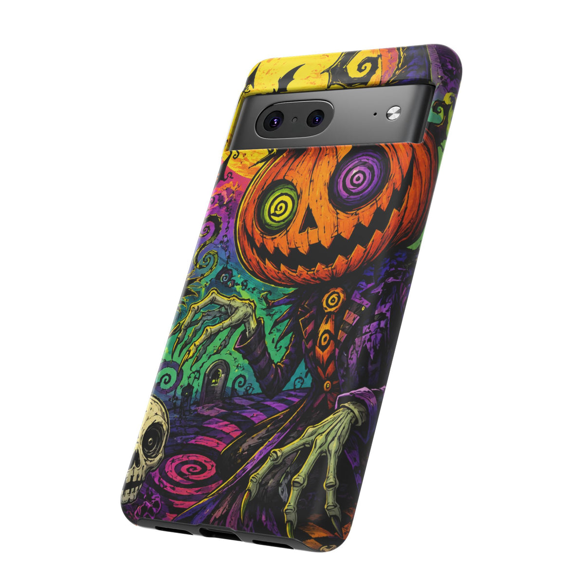 Halloween Pumpkin Skull Phone Case — Psychedelic Jack-o'-Lantern Tough Case