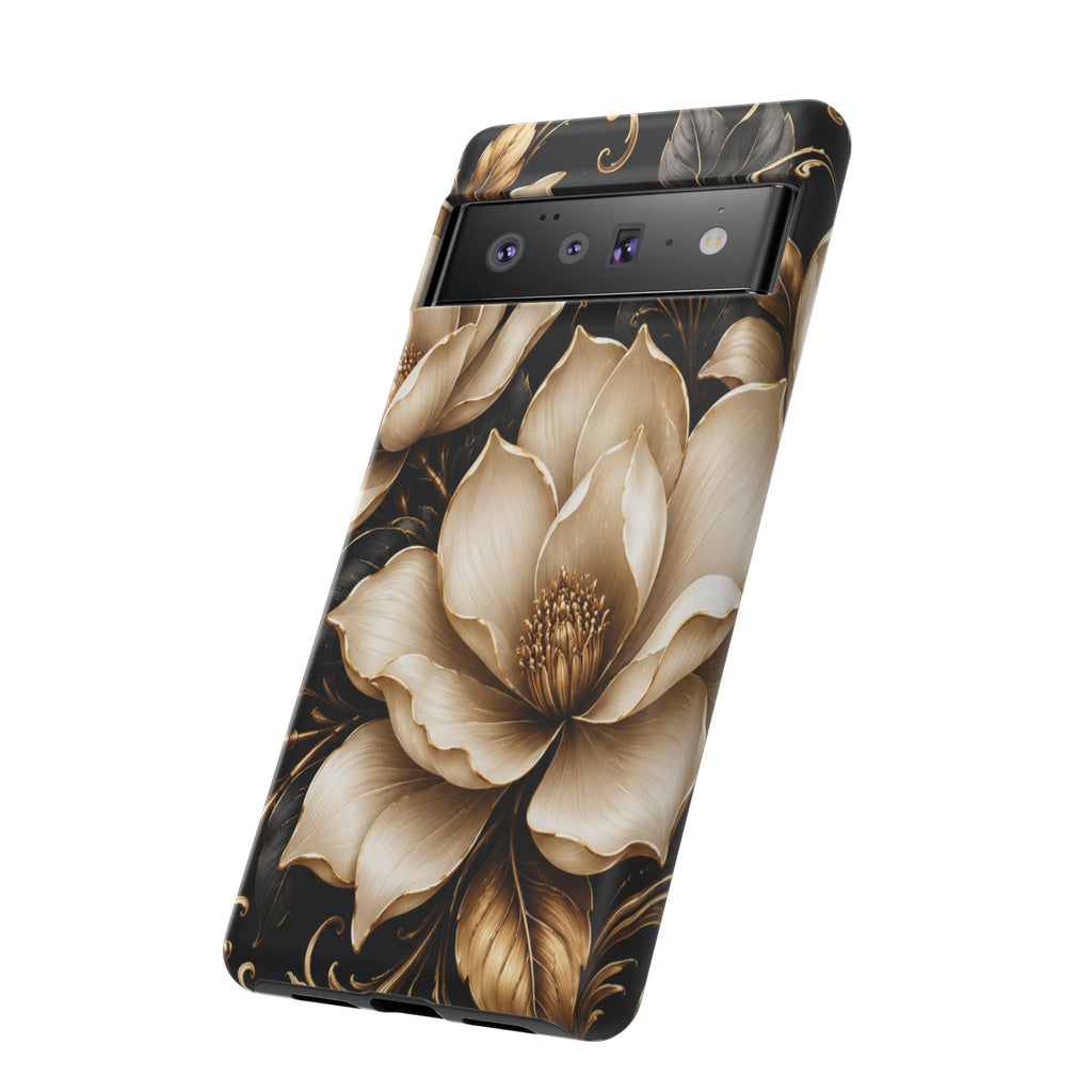 Floral Tough Case — Elegant Gold Magnolia Phone Case