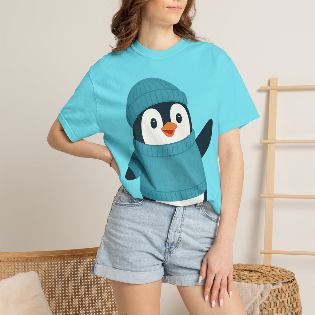 Cute Penguin in Blue Knit Tee