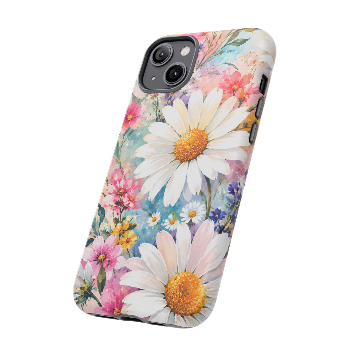 Floral Daisy Phone Case — Watercolor Daisies Protective Tough Case