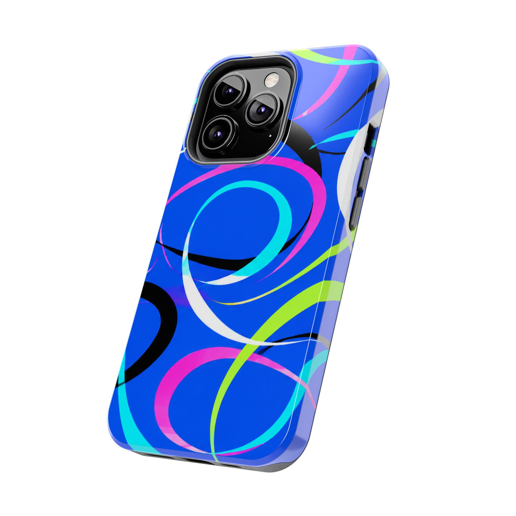 Tough Phone Case — Blue Abstract Swirl Protective Cover