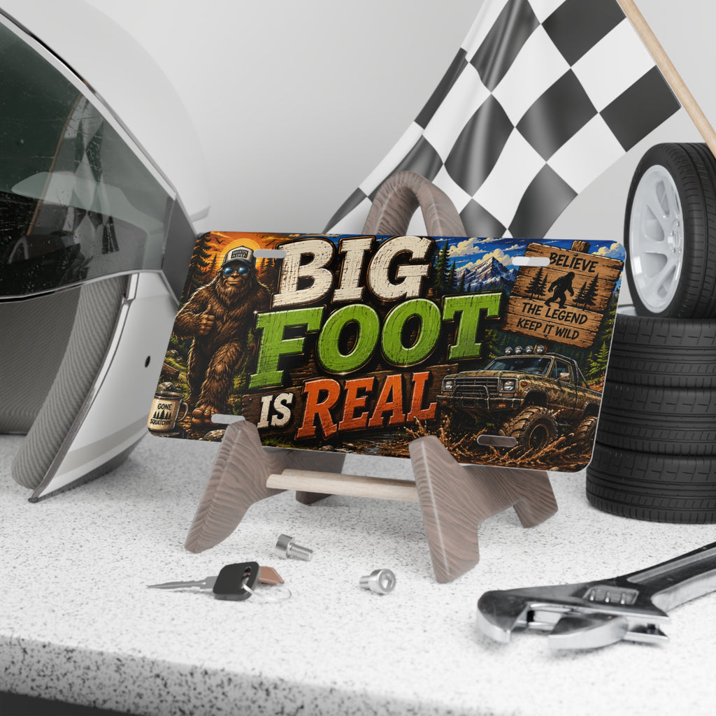 Bigfoot Is Real vanity plate | Sasquatch license tag