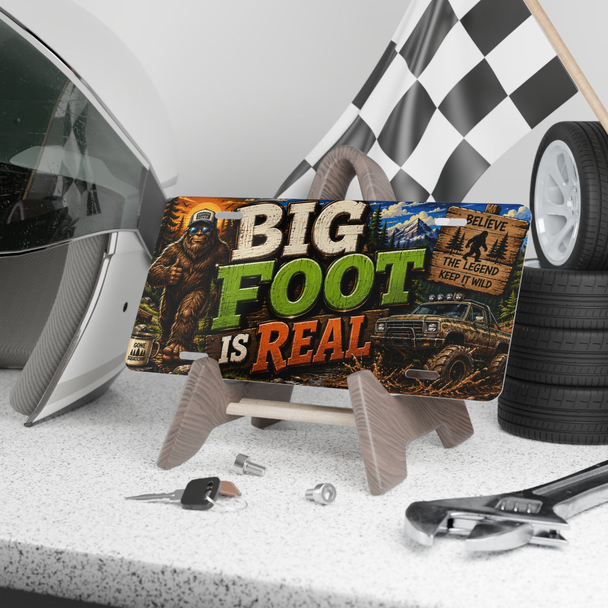 Bigfoot Is Real vanity plate | Sasquatch license tag