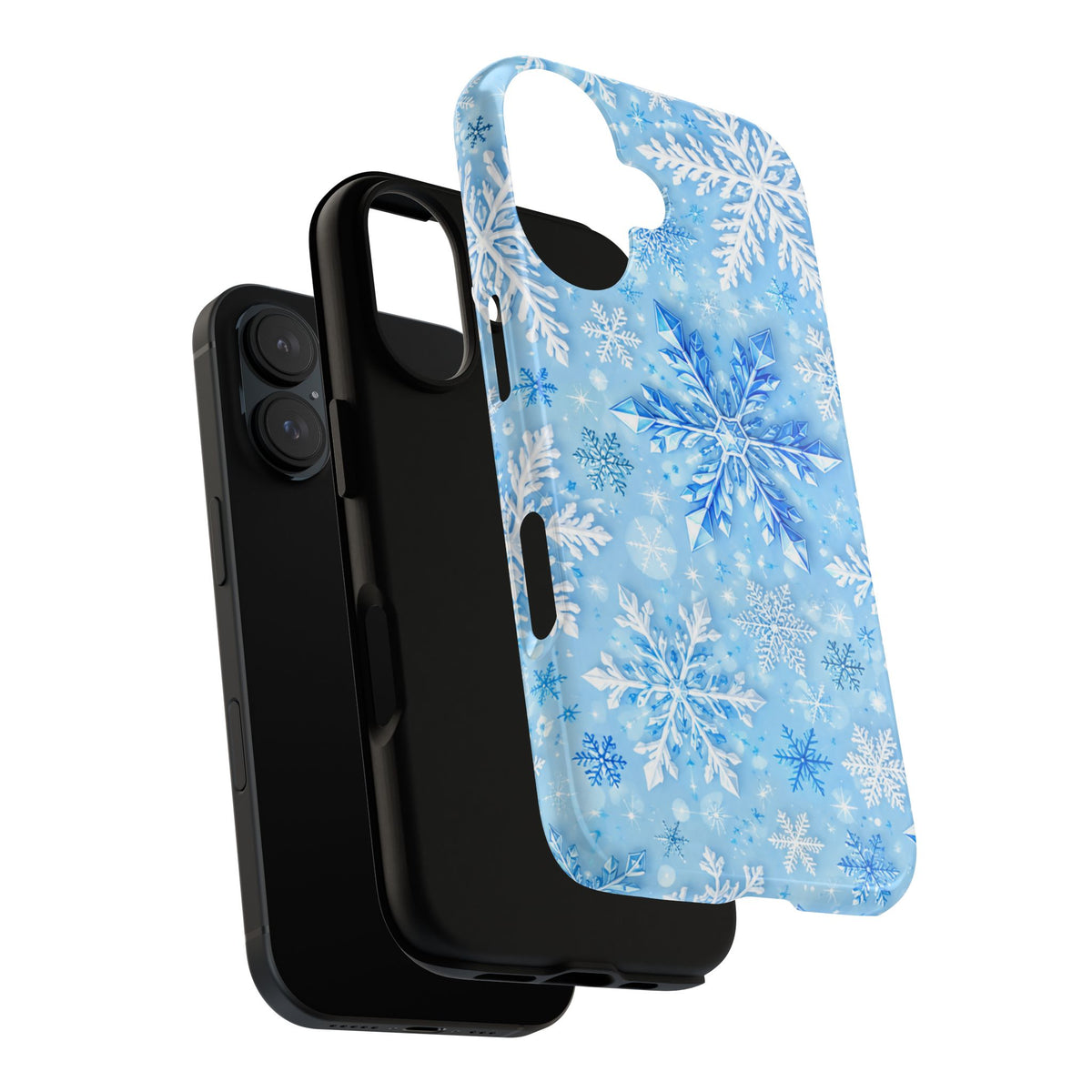 Winter Snowflake Tough Phone Case — Blue Holiday Protective Cover