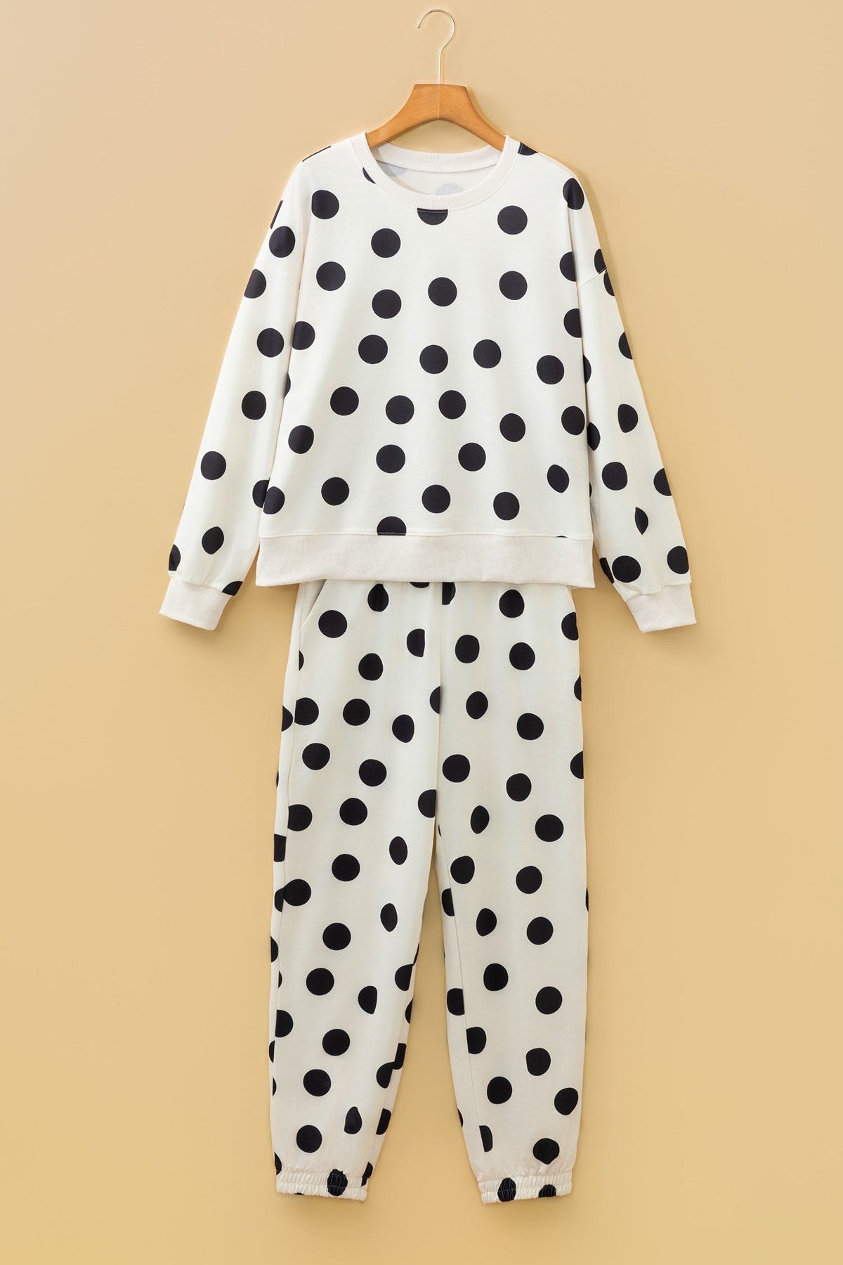 Polka Dot Pullover and Jogger Pants Set