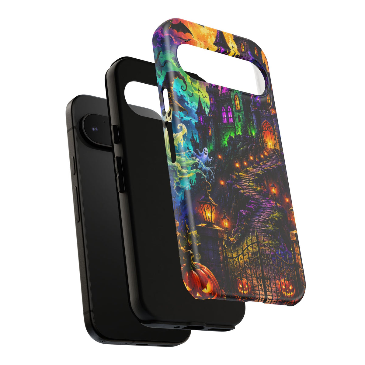 Halloween Haunted Castle Phone Case — Spooky Pumpkin & Ghost Tough Case