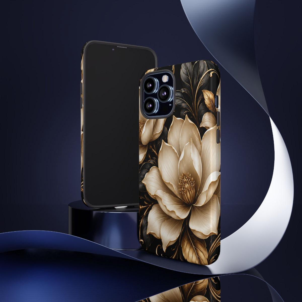 Floral Tough Case — Elegant Gold Magnolia Phone Case