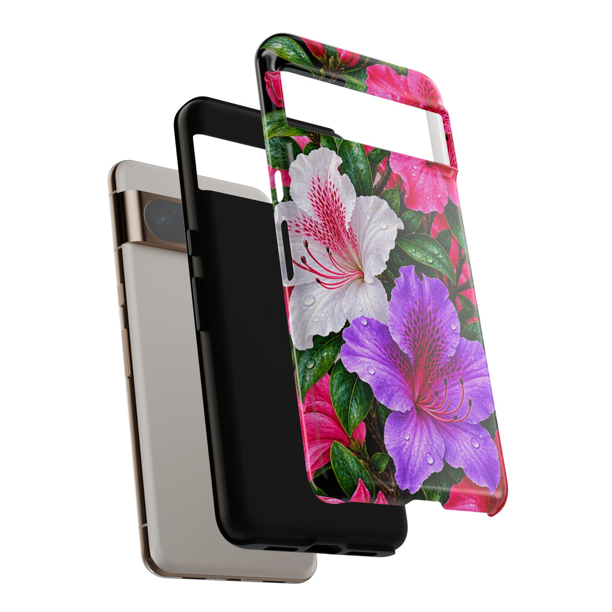 Floral Azalea Phone Case — Vibrant Pink & Purple Blossom Protection