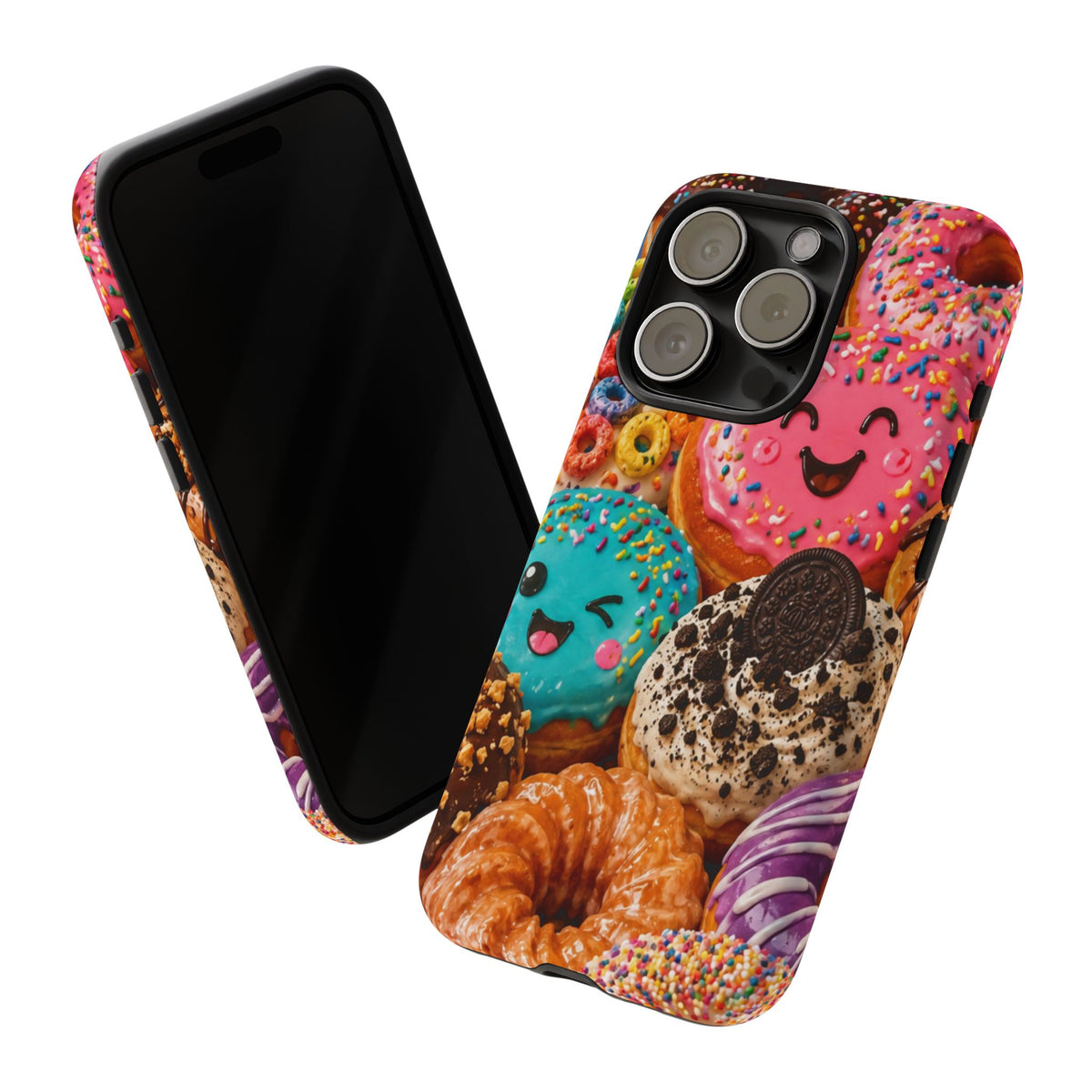 Donut Smile Tough Phone Case — Cute Colorful Desserts Protective Cover