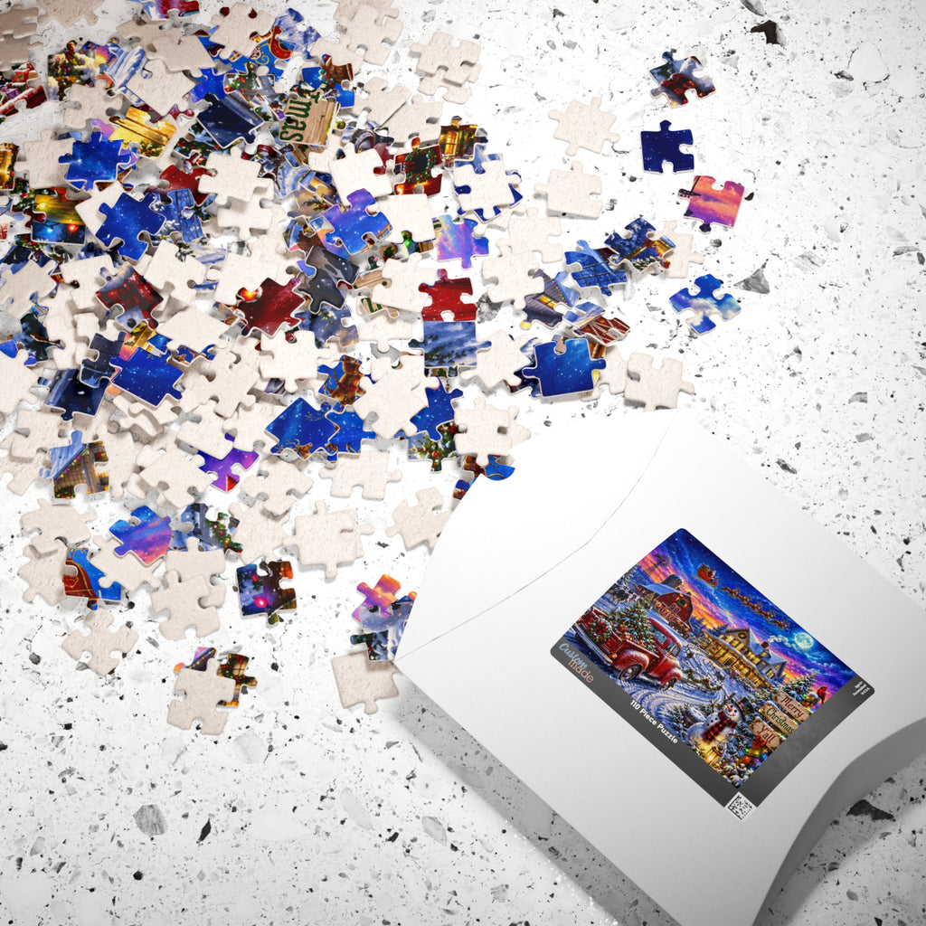 Christmas Country Scene Puzzle — 'Merry Christmas Y'all' Holiday Jigsaw (110–1014 pcs)