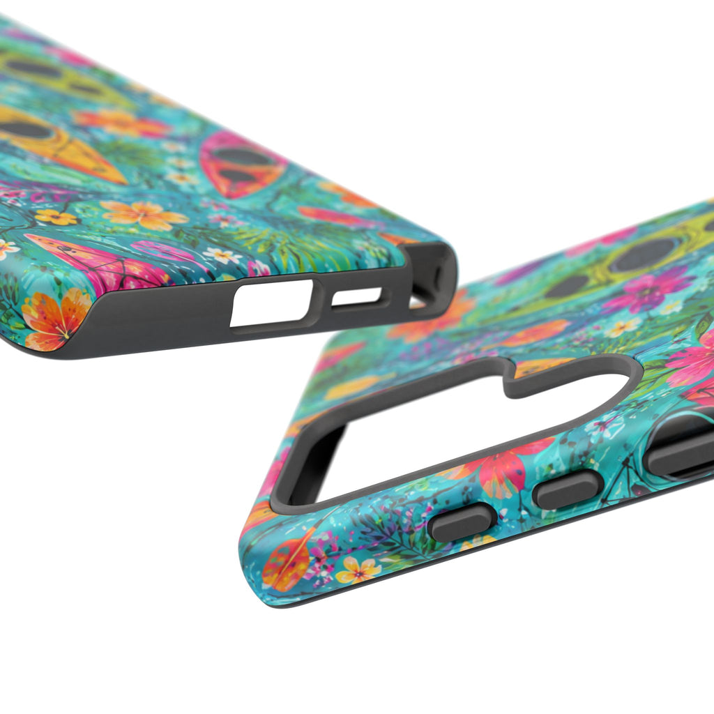 Tropical Kayak Phone Case – Colorful Floral Waterproof Pattern