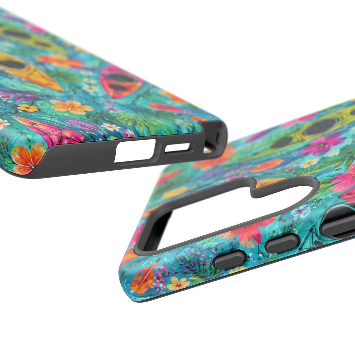 Tropical Kayak Phone Case – Colorful Floral Waterproof Pattern