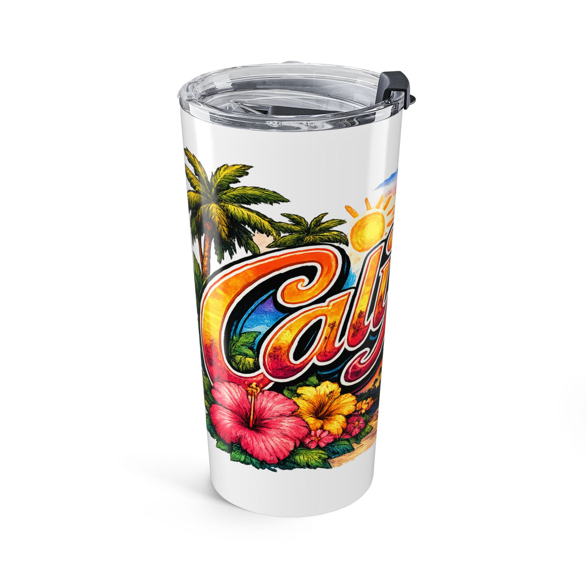 California Retro Postcard Tumbler 20oz | Beach Palm Golden Gate