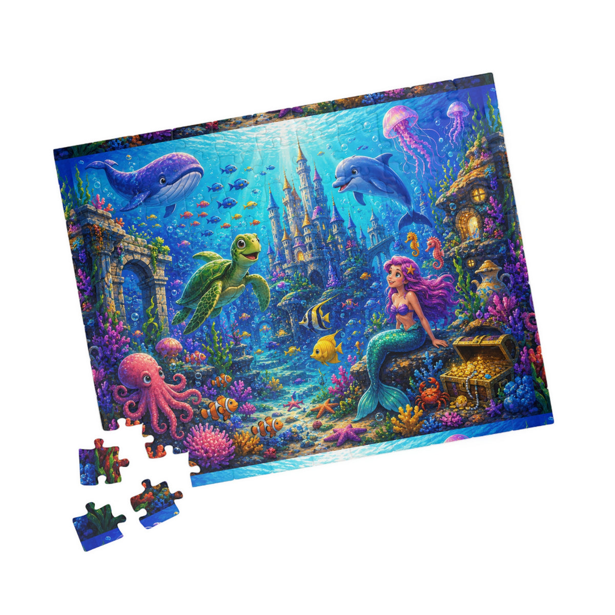 Underwater Mermaid Castle Puzzle 520/1014 Piece | Ocean Sea Life Jigsaw