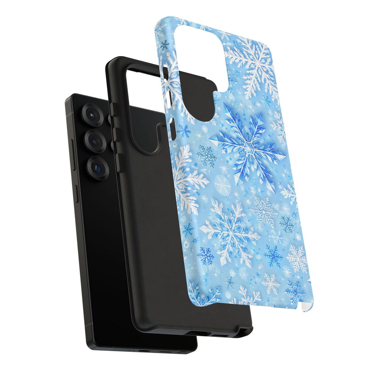Winter Snowflake Tough Phone Case — Blue Holiday Protective Cover
