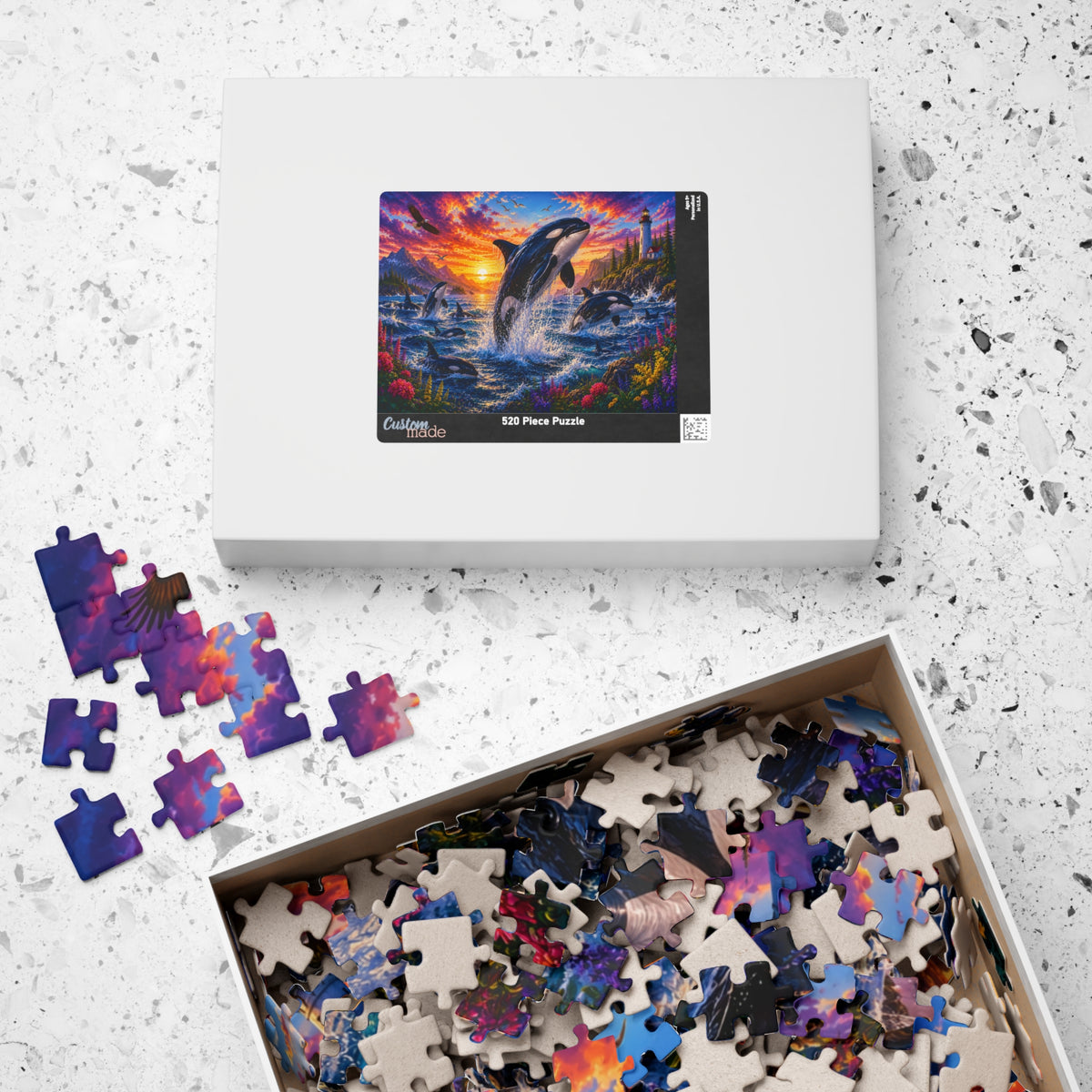 Orca Sunset Splash Puzzle | 252-1014 Piece Jigsaw