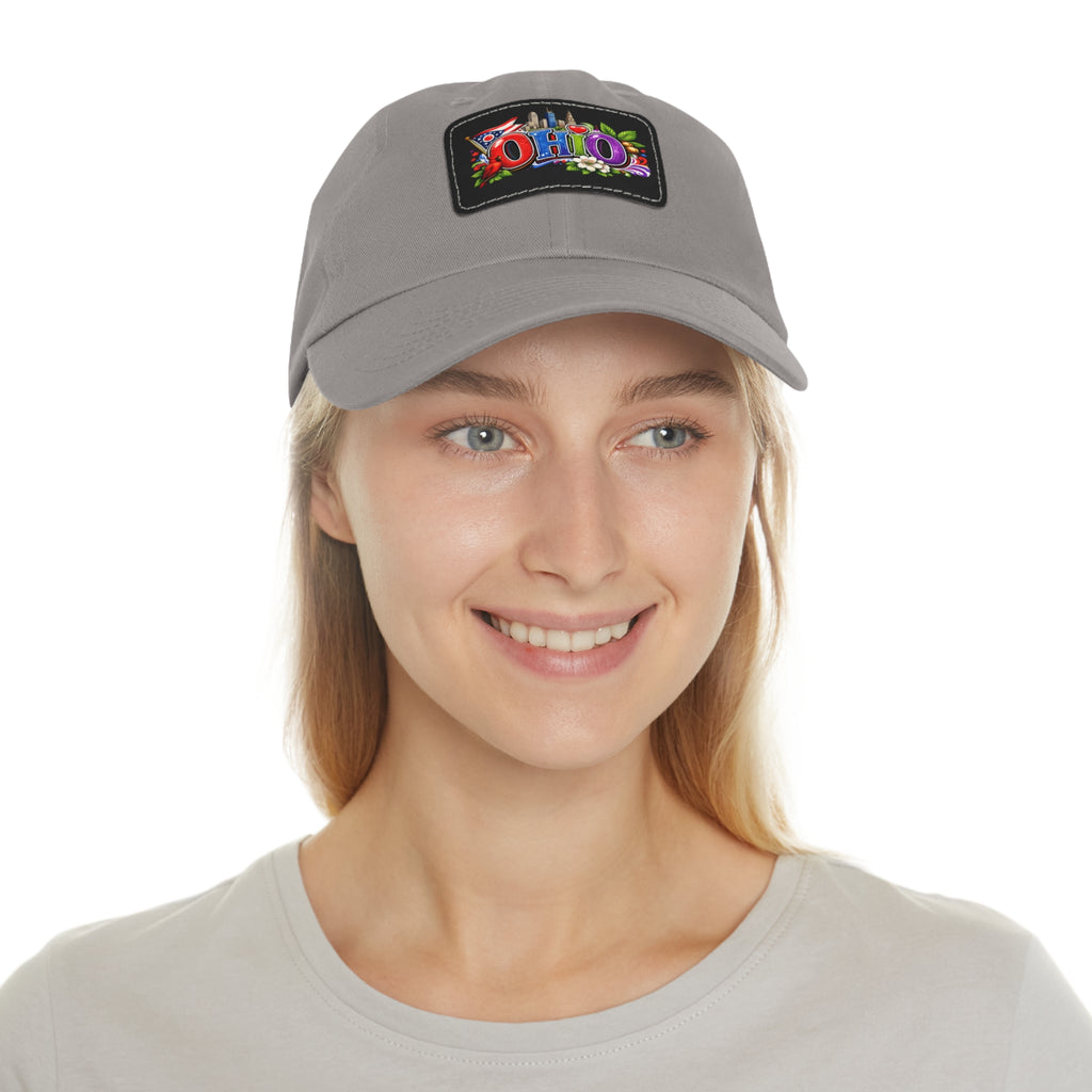 Ohio Patch Dad Hat | Leather Rectangle State Patch
