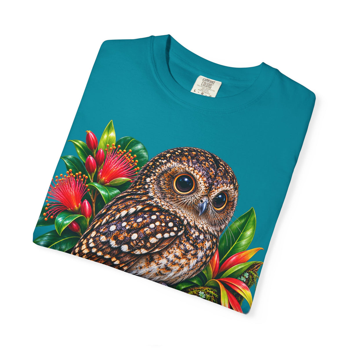 Owl & Hibiscus Shirt — Tropical Owl Graphic T-Shirt