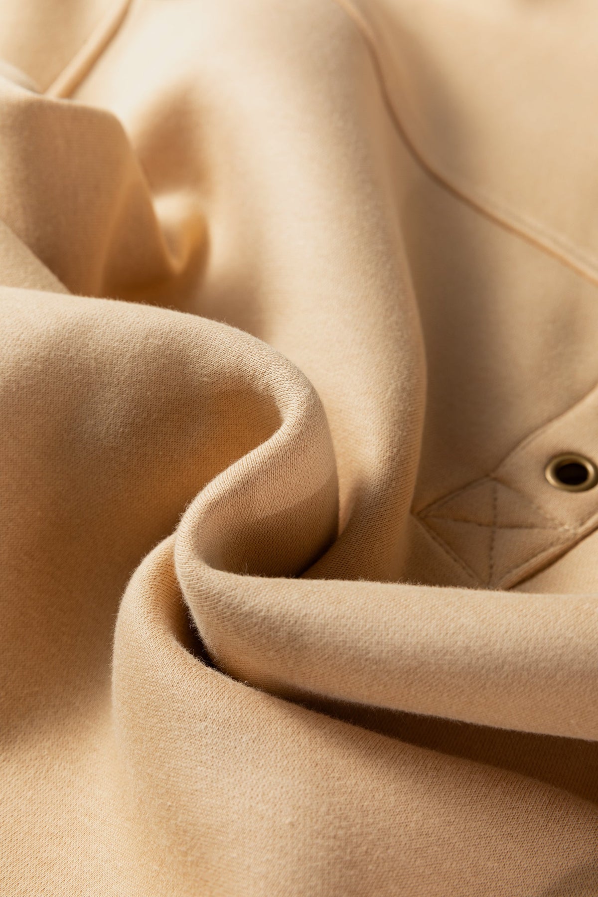 Solid Grommet V-Neck Drop Shoulder Sweatshirt