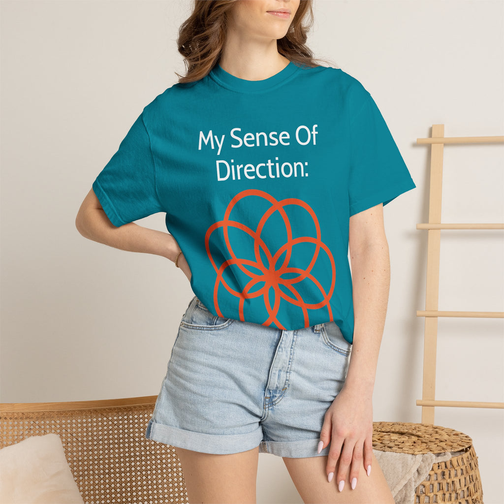My Sense Of Direction: Compass Flower T-shirt | Funny Directional Tee