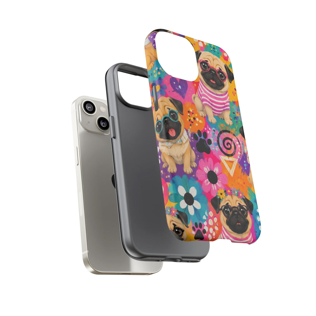Pug Pop Art Phone Case — Colorful Pug Pattern Tough Case