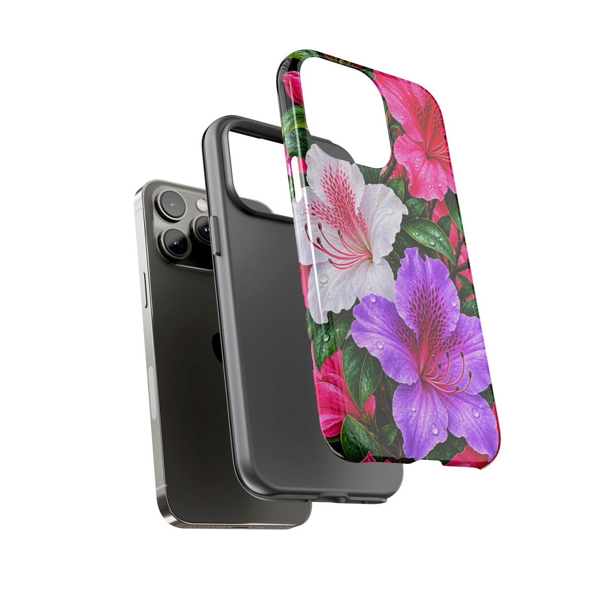 Floral Azalea Phone Case — Vibrant Pink & Purple Blossom Protection