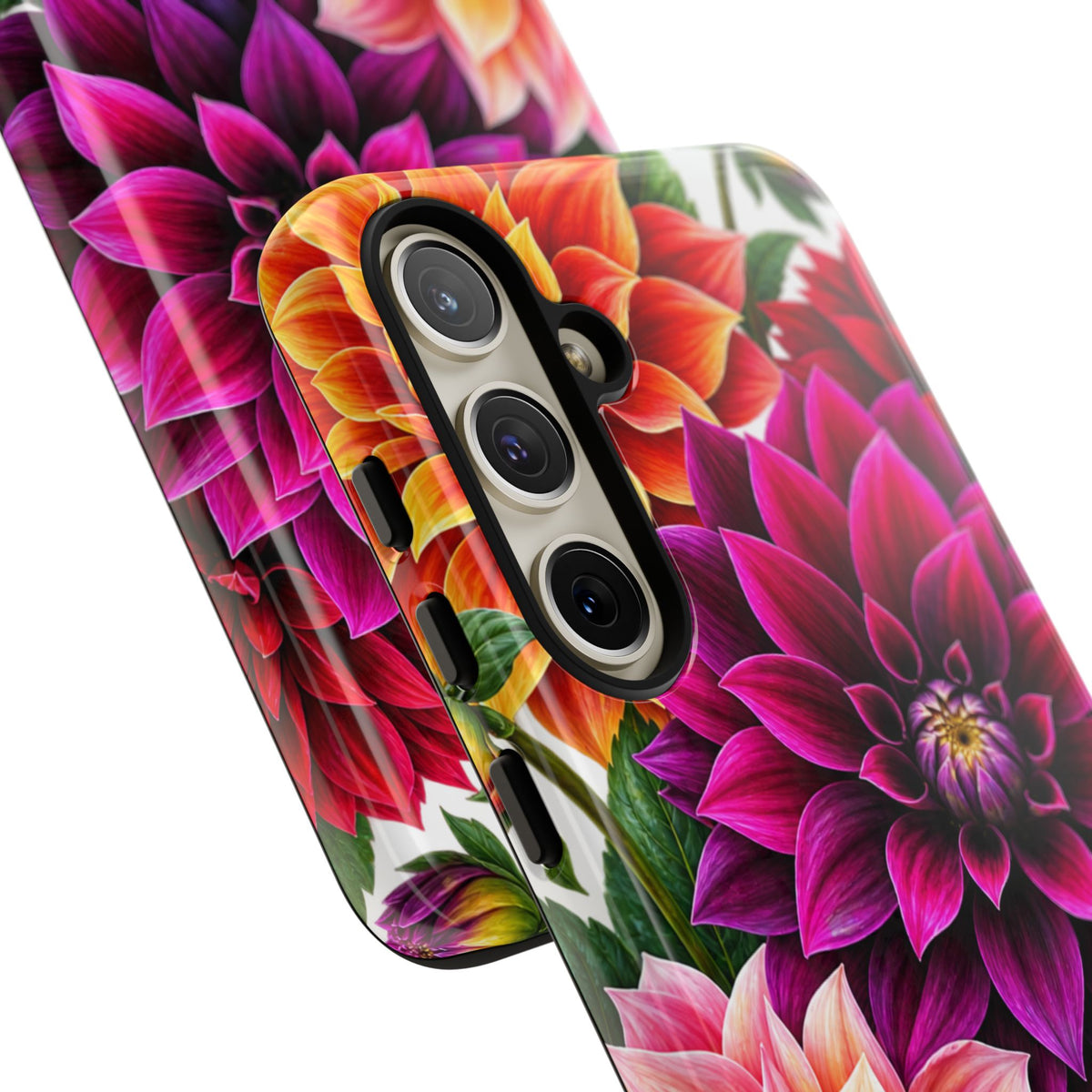 Floral Dahlia Tough Phone Case — Vibrant Protective Floral Phone Cover