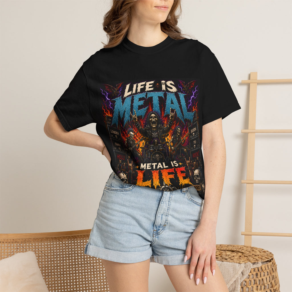 Life Is Metal graphic T-shirt | Metal Is Life band tee