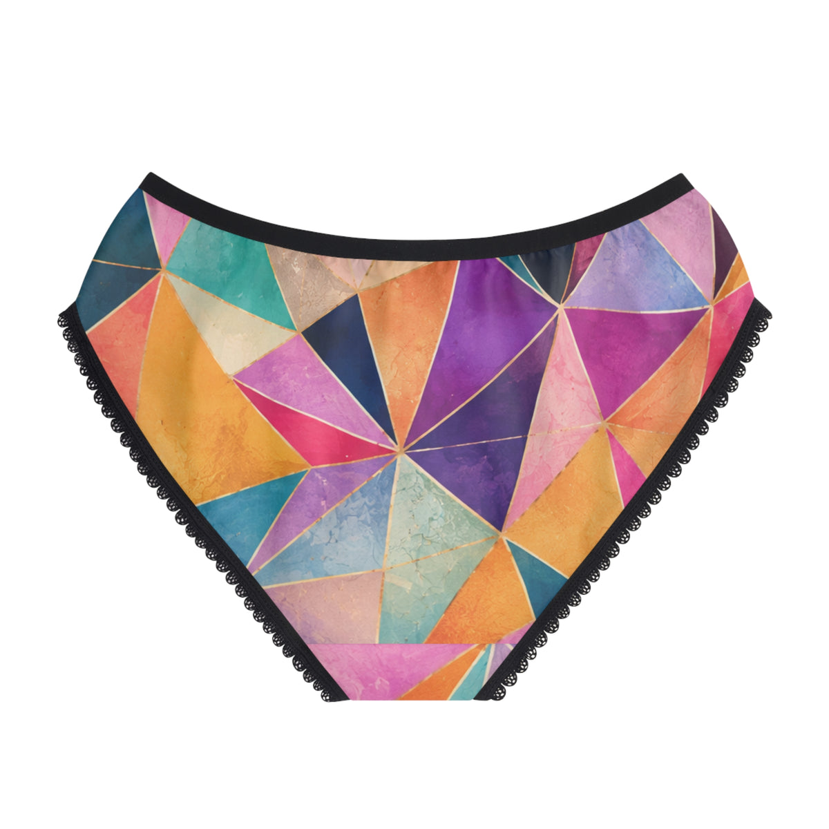 Colorful Geometric Women's Briefs — Vibrant Triangle Print All-Over Print