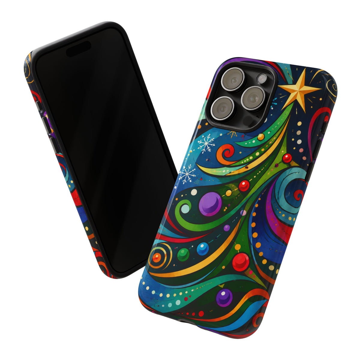 Colorful Swirl Christmas Tree Tough Phone Case