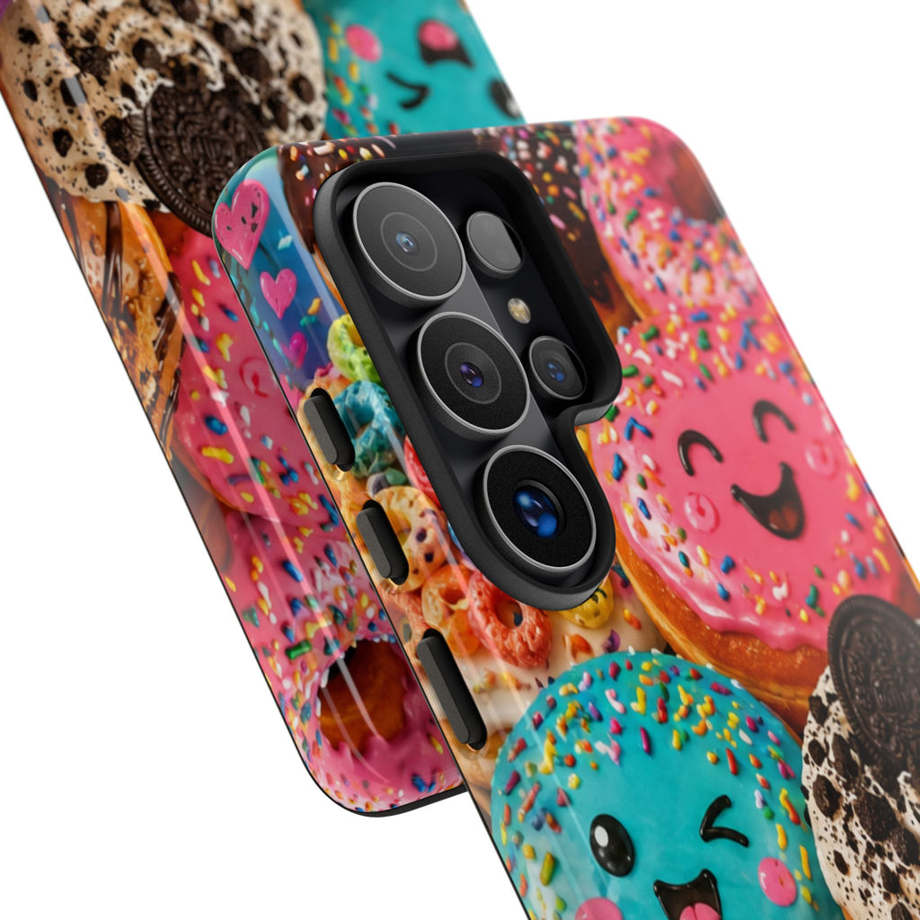 Donut Smile Tough Phone Case — Cute Colorful Desserts Protective Cover