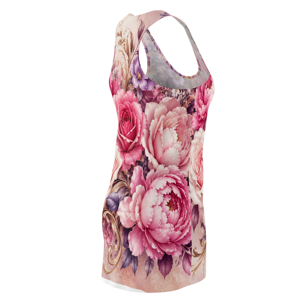 Floral Rose Racerback Dress – Vintage Pink Garden Print