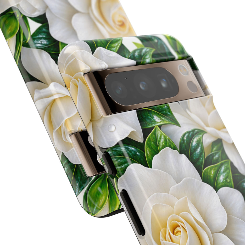 Floral Camellia Tough Case — White Gardenia Phone Cover