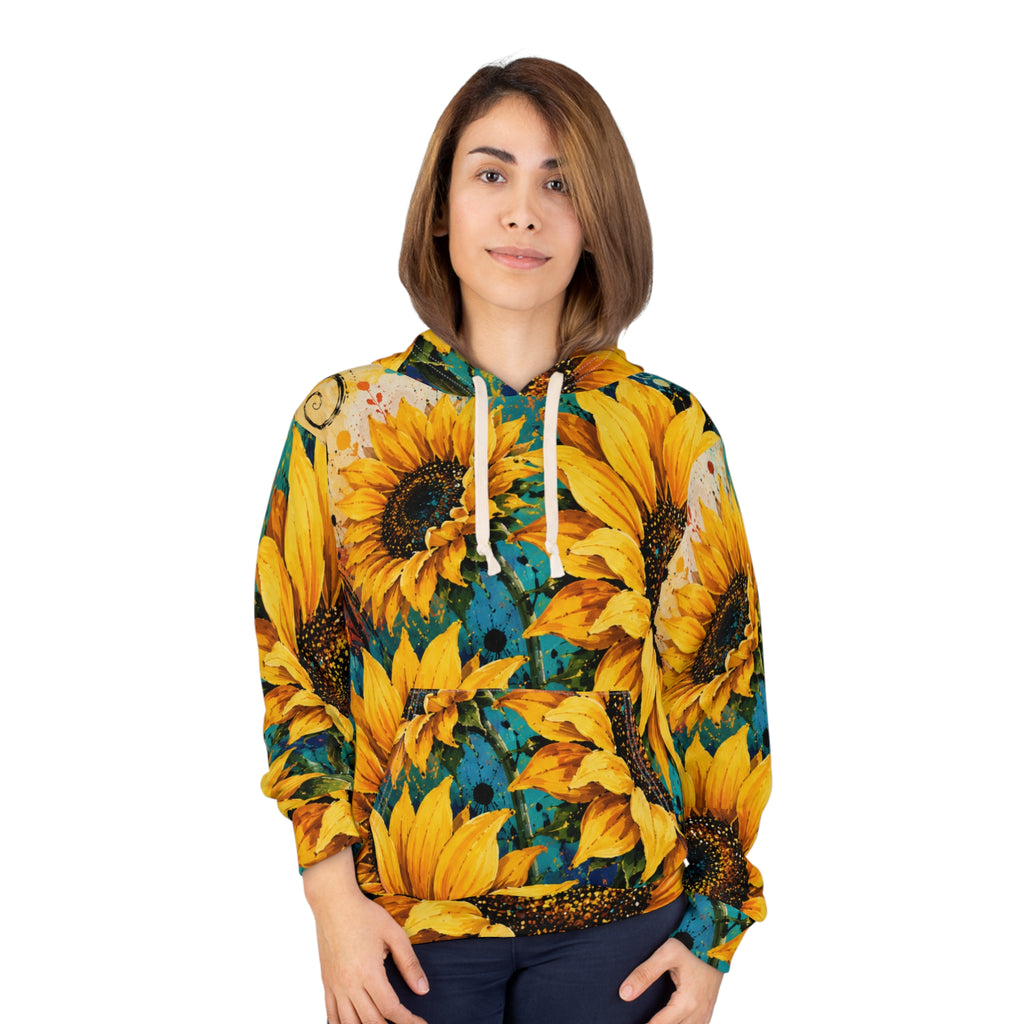 Sunflower All-Over Print Hoodie — Vibrant Floral Sunflower Pullover