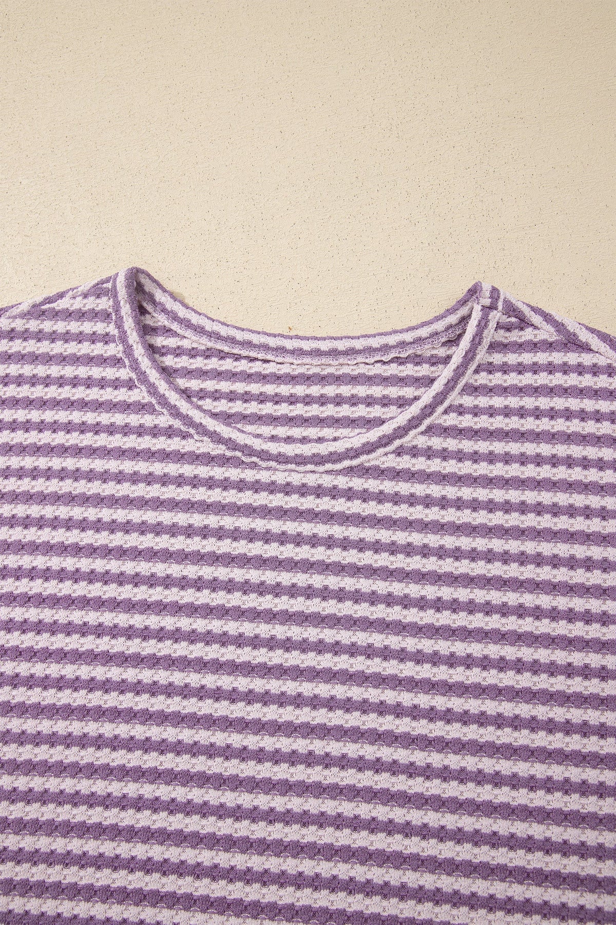 Stripe Textured Knit Top & Short Set