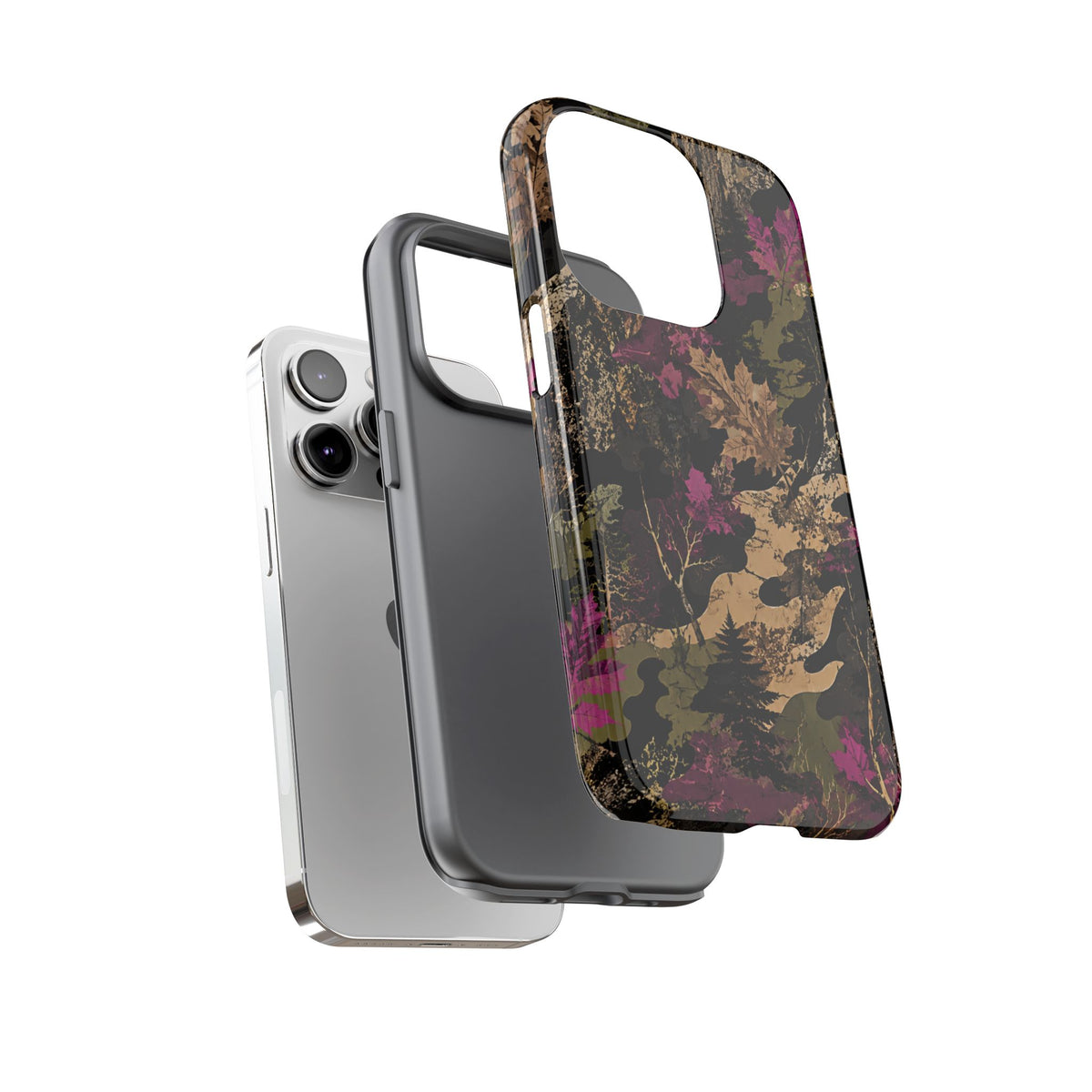 Camo Floral Tough Phone Case — Rugged Nature-Inspired Protection