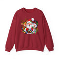 Christmas Trio Crewneck Sweatshirt — Santa, Reindeer & Snowman Holiday Pullover