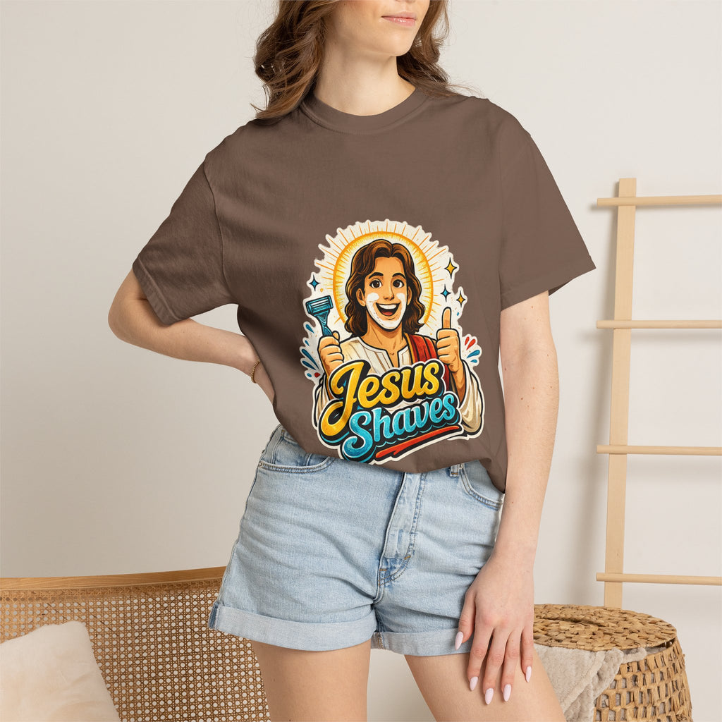 Jesus Shaves T-shirt | Retro Jesus Illustration, Shaving Theme