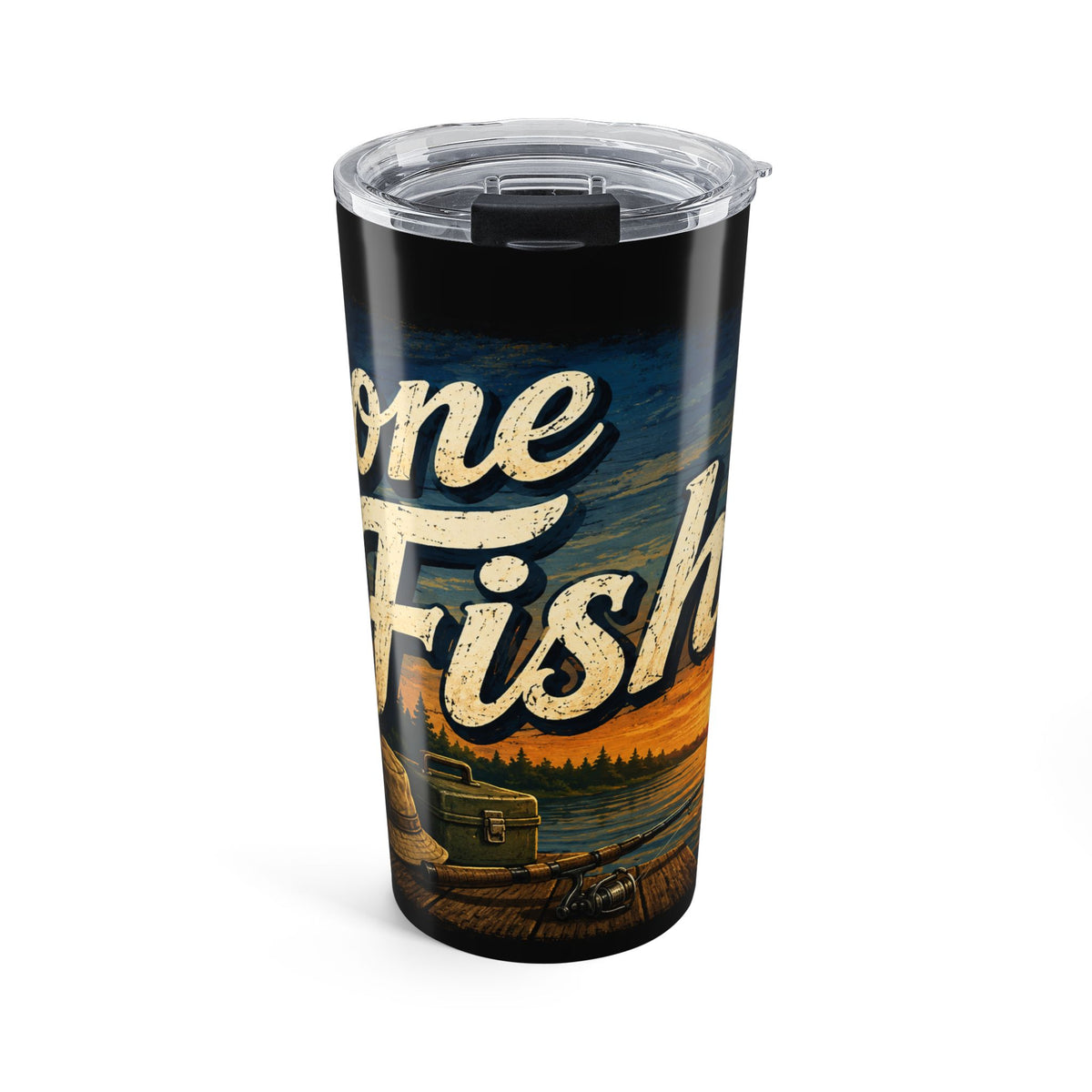 Gone Fishin' Tumbler 20oz | Fishing Lake Cabin Design