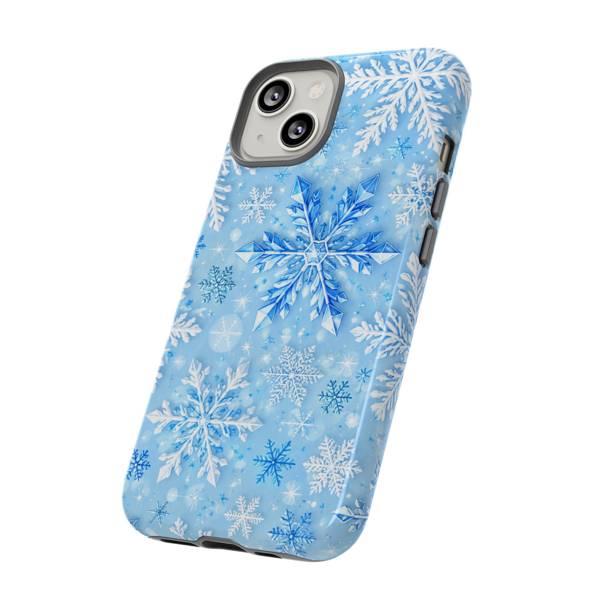 Winter Snowflake Tough Phone Case — Blue Holiday Protective Cover