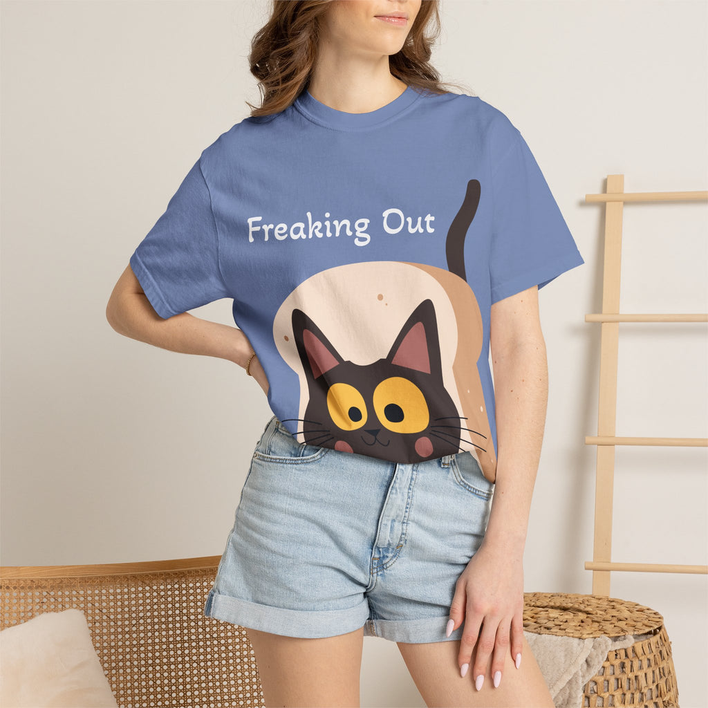 Black Cat in Toast T-Shirt | Cute Kawaii Kitty Illustration