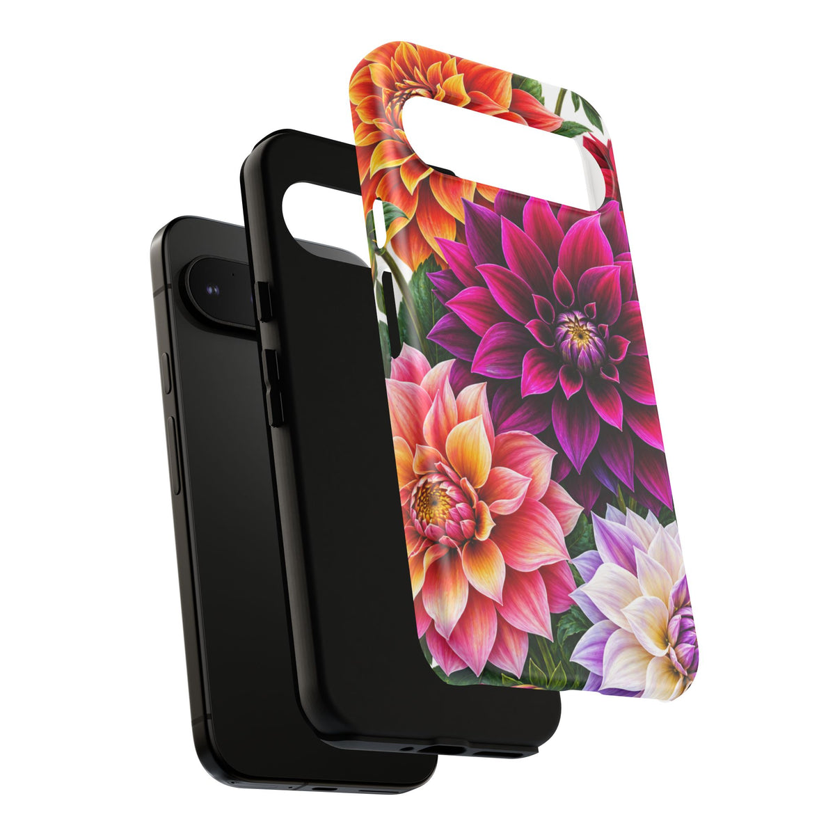 Floral Dahlia Tough Phone Case — Vibrant Protective Floral Phone Cover