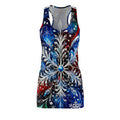 Racerback Dress - Festive Blue Snowflake All-Over Print
