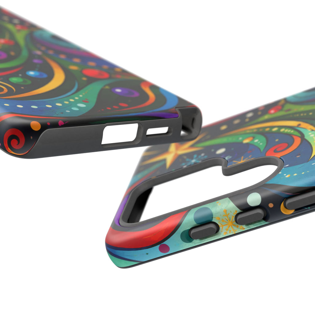 Colorful Swirl Christmas Tree Tough Phone Case