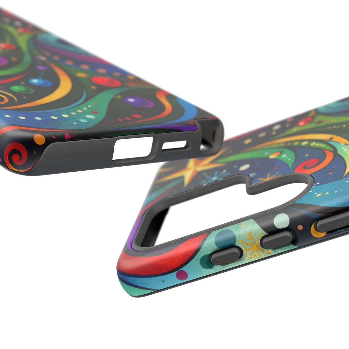 Colorful Swirl Christmas Tree Tough Phone Case